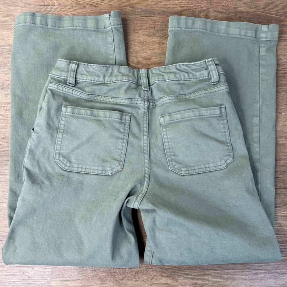 Cat & Jack Girls Sage Green Wide Leg Jeans, size 12 - Picture 6 of 8